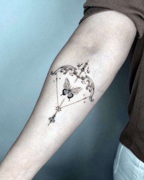 Cute Bow And Arrow Tattoo Designs For Women