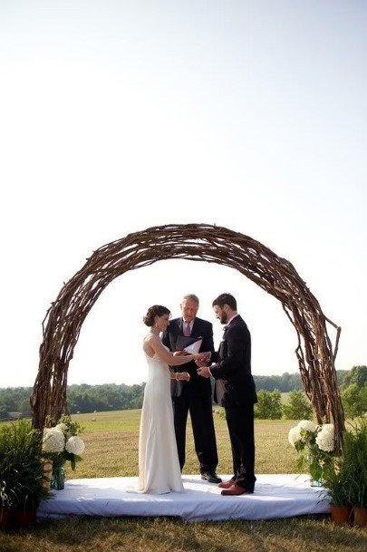 Cute Branch Arbor Wedding Inspiration Ideas