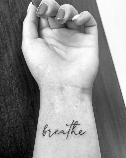 Cute Breathe Tattoo Designs For Women