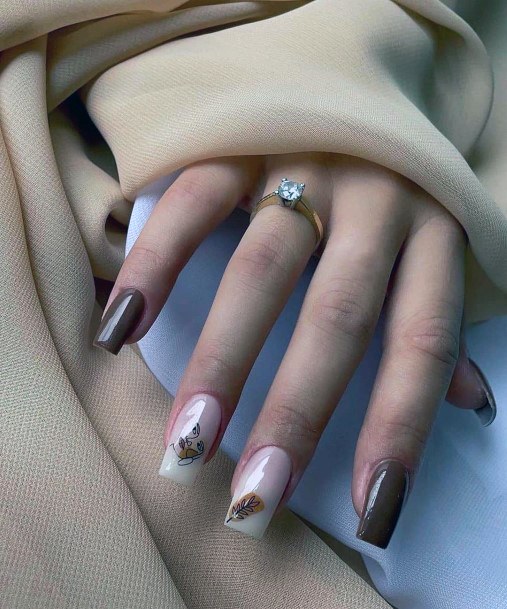 Cute Brown Dress Nail Designs For Women