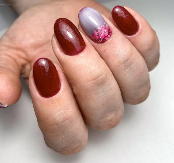 Cute Burgundy Nail Designs For Women