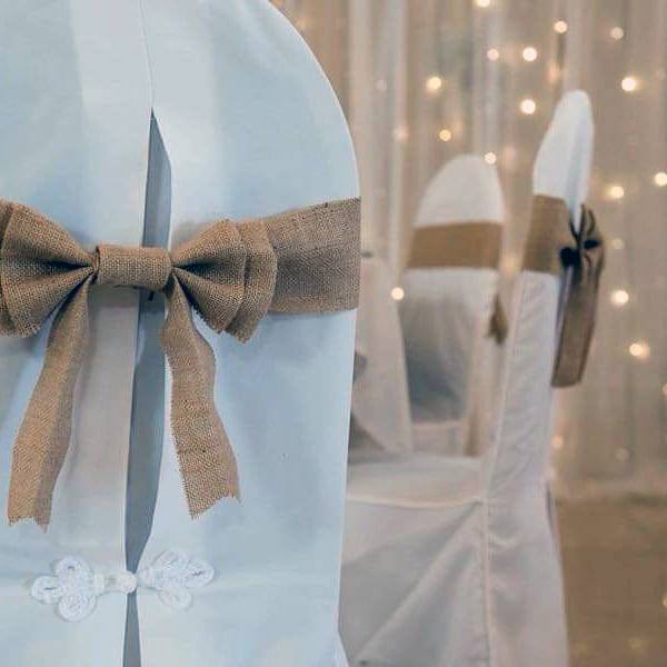 Cute Burlap Bowtie Wedding Chair Decor