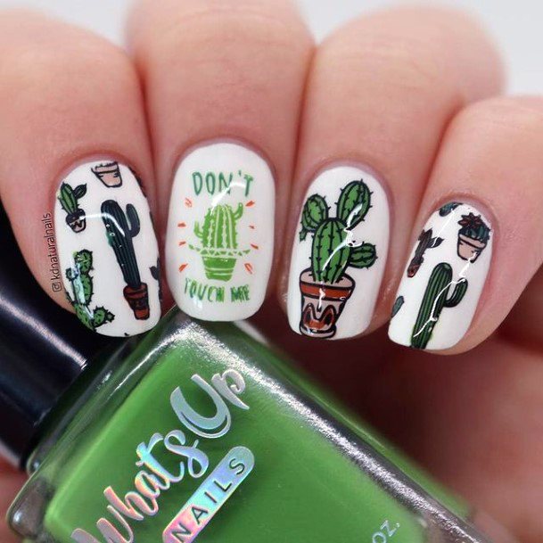 Cute Cactus Nails For Women