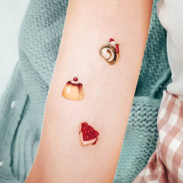 Cute Cake Tattoo Designs For Women