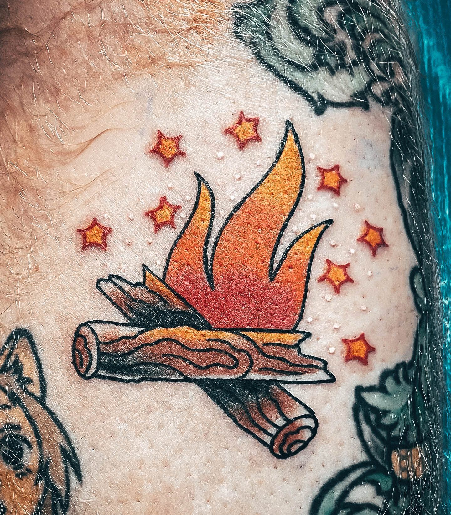 Cute Campfire Tattoo Designs For Women