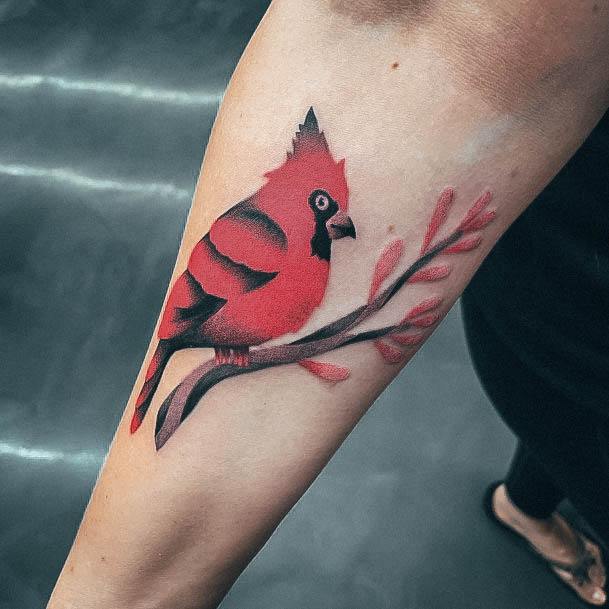 Cute Cardinal Tattoo Designs For Women