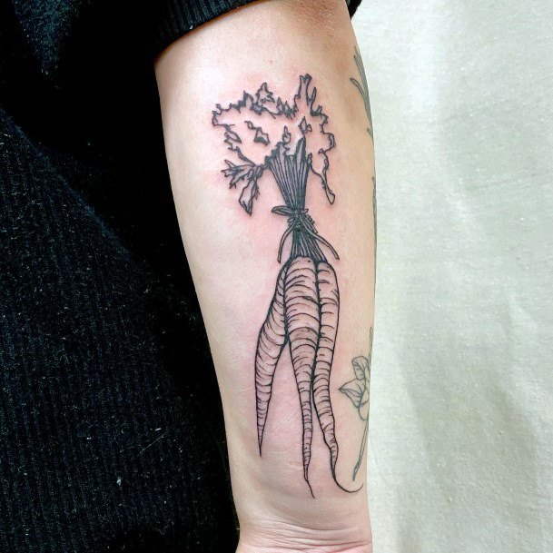 Cute Carrot Tattoo Designs For Women