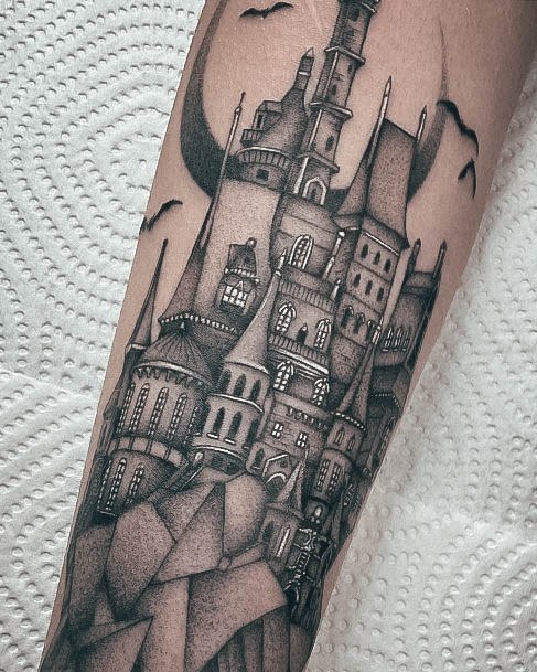 Cute Castle Tattoo Designs For Women