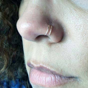 Cute Classy Double Nostril Hoop Piercing Ideas For Girls