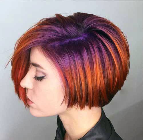 Cute Colorful Modern Hairstyle Inspiration Sexy Woman Short Fun Hair