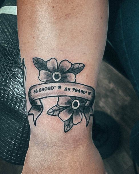 Cute Coordinates Tattoo Designs For Women