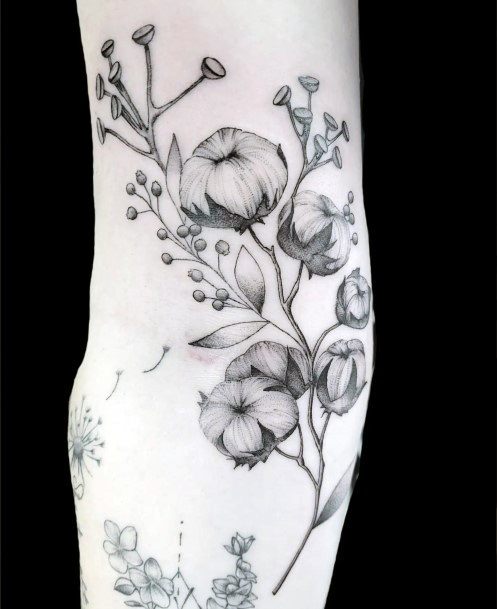 Cute Cotton Tattoo Designs For Women