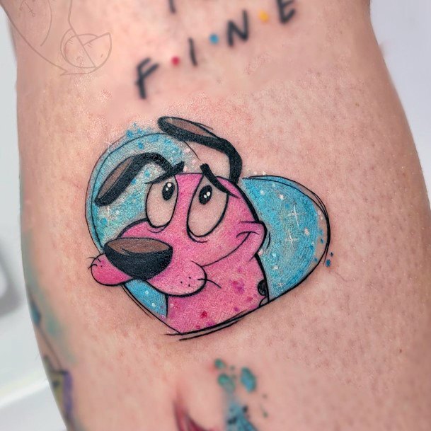 Cute Courage The Cowardly Dog Tattoo Designs For Women