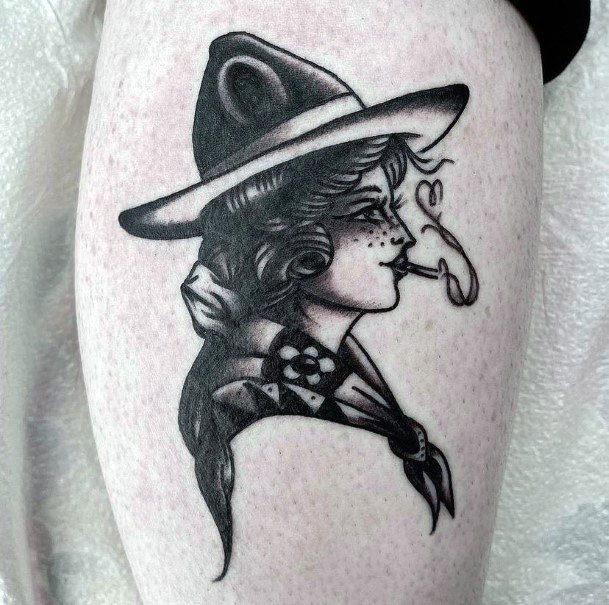 Cute Cowgirl Tattoo Designs For Women