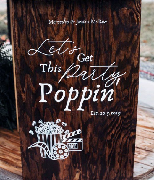 Cute Crafty Wedding Sign Stained Wood White Design Ideas