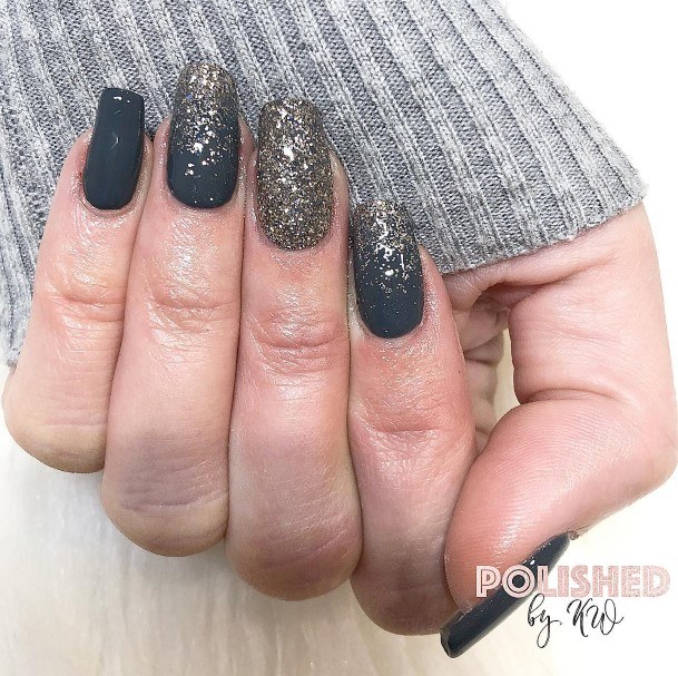 Cute Dark Grey Nail Designs For Women