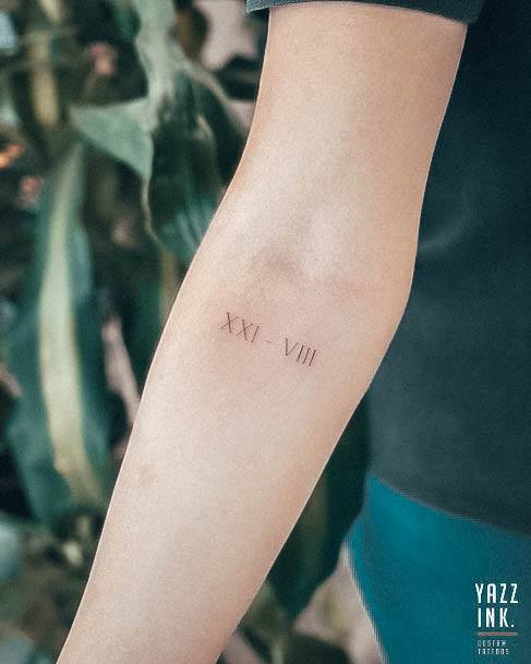 Cute Date Tattoo Designs For Women