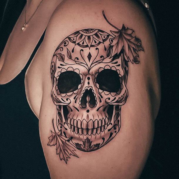 Cute Day Of The Dead Tattoo Designs For Women