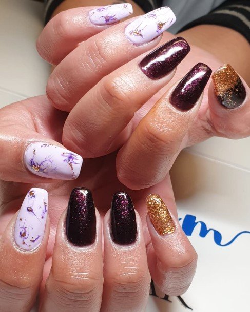 Cute Deep Purple Nail Designs For Women