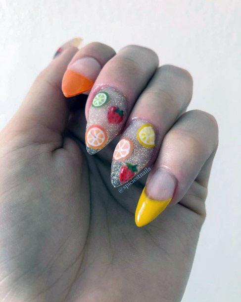 Cute Delicious Citrus Nail Design For Girls Nails