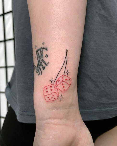 Cute Dice Tattoo Designs For Women