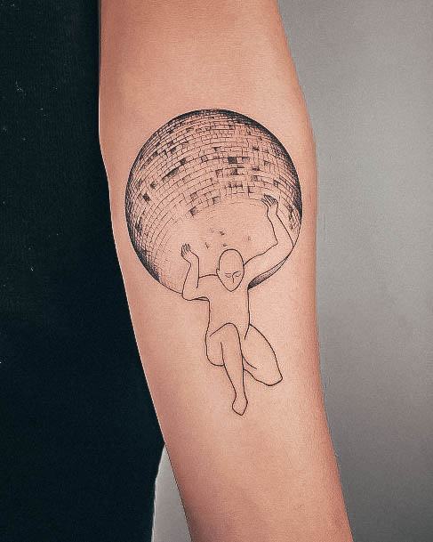 Cute Disco Ball Tattoo Designs For Women