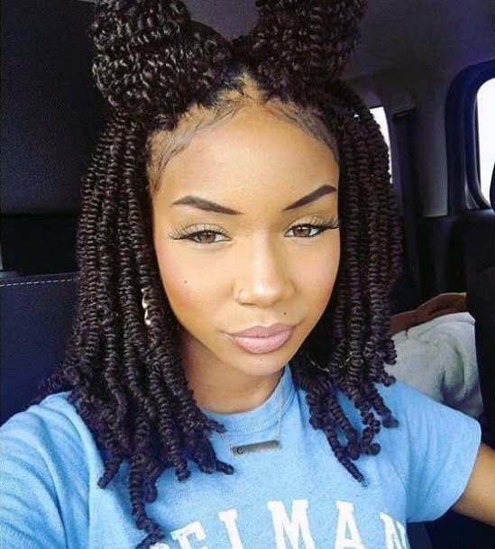 Cute Double Updo Crochet Hairstyles For Black Women