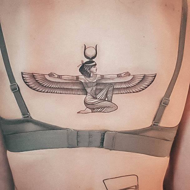 Cute Egyptian Tattoo Designs For Women Back