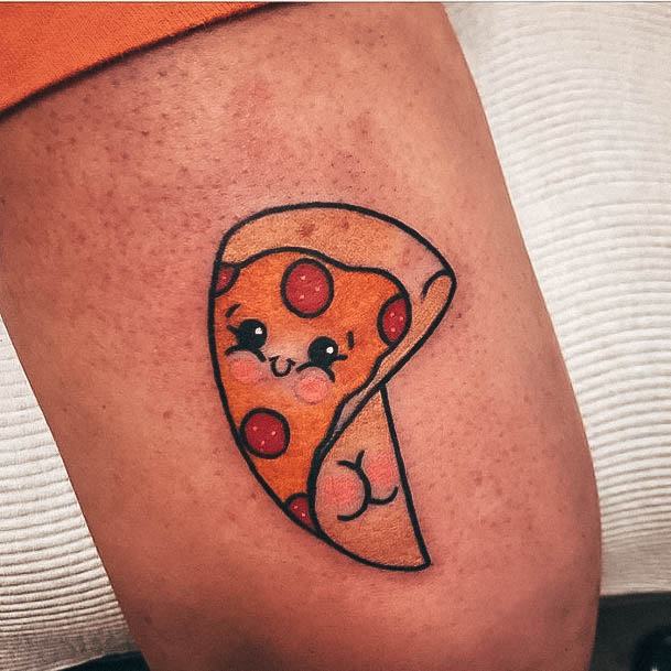 Cute Face Butt Cheeks Tricep Feminine Girls Pizza Tattoo Designs