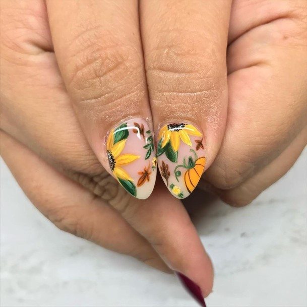 Cute Fall Leaf Nail Designs For Women