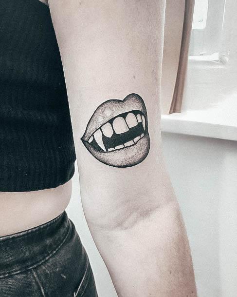 Cute Fangs Tattoo Designs For Women