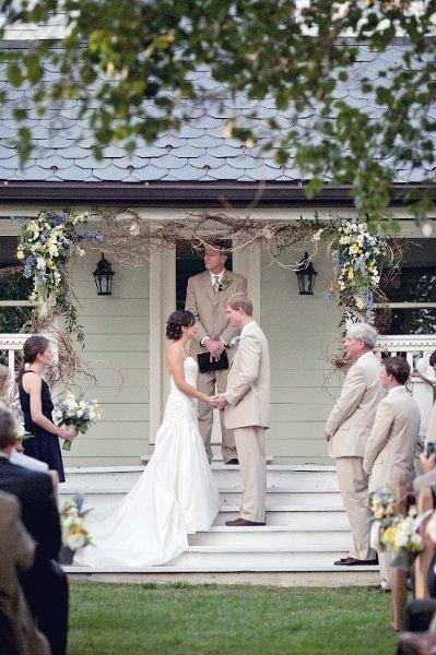 Cute Front Porch Ceremony Backyard Wedding Ideas