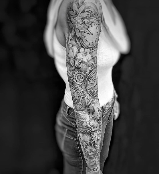 Cute Full Sleeve Tattoo Designs For Women