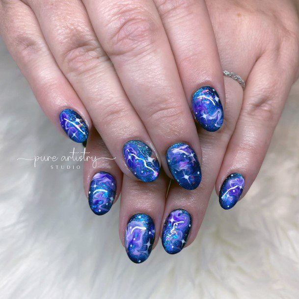 Cute Galaxy Nail Designs For Women