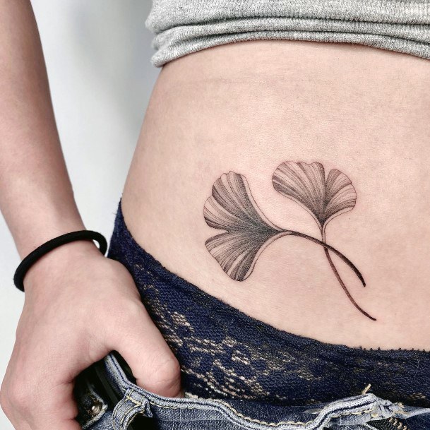 Cute Ginkgo Tattoo Designs For Women