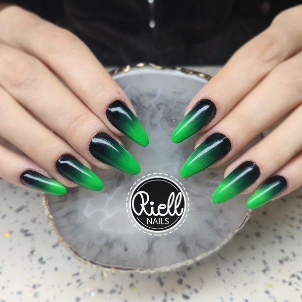 Cute Green Ombre Nail Designs For Women