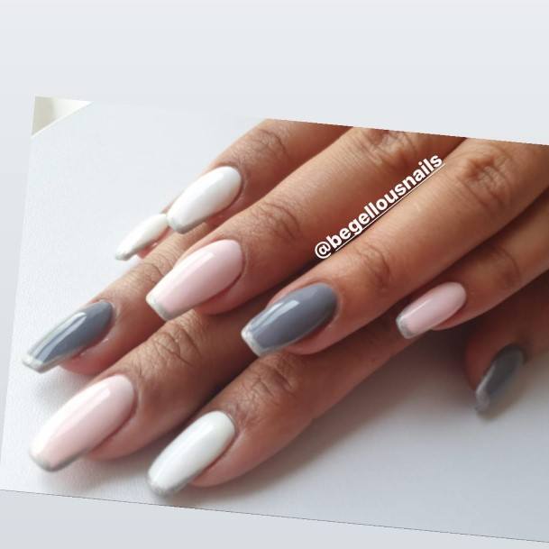 Cute Grey And White Nail Designs For Women