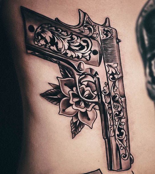 Cute Gun Tattoo Designs For Women