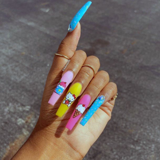 Cute Hello Kitty Nails