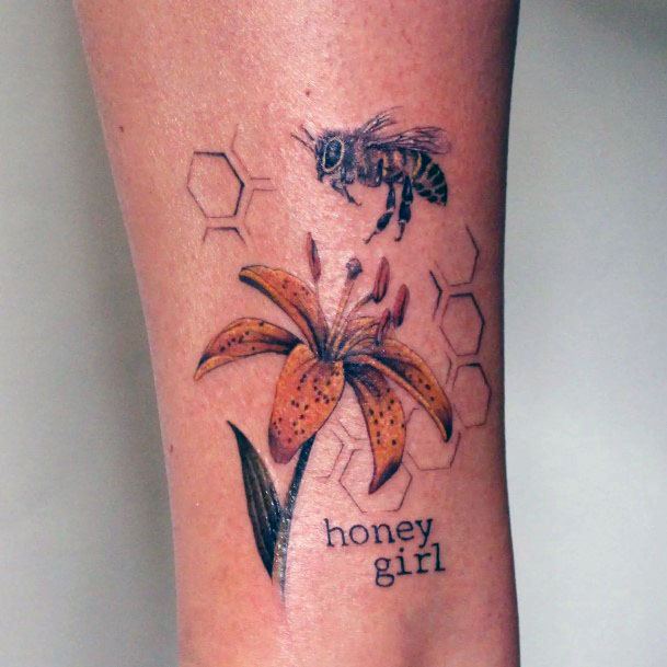 Cute Honey Tattoo Designs For Women