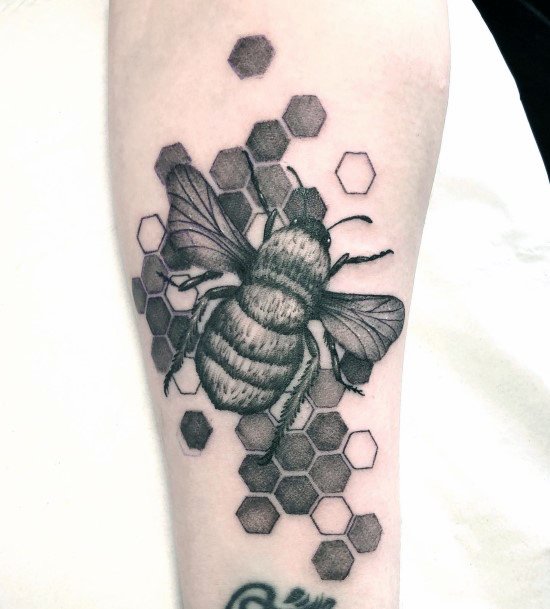 Cute Honeycomb Tattoo Designs For Women