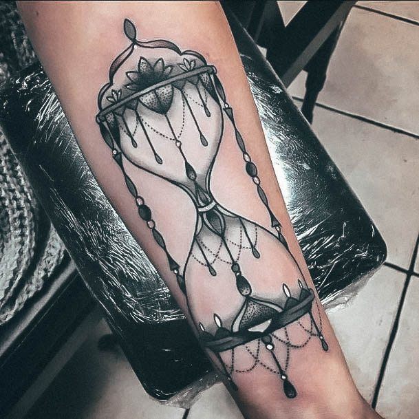 Cute Hourglass Tattoo Designs For Women