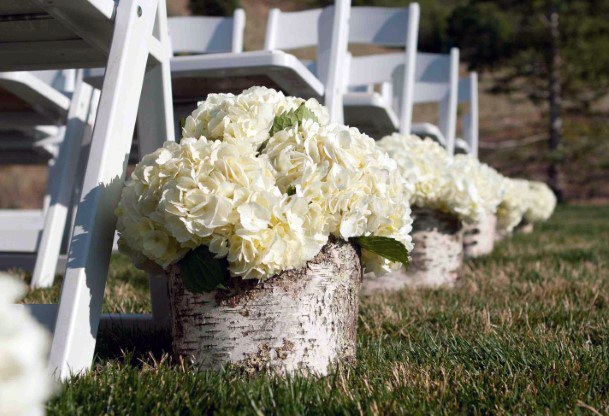 Cute Hydrangea White Vase Wedding Decor