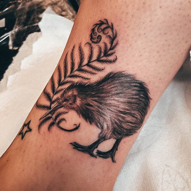 Cute Kiwi Bird Tattoo Designs For Women