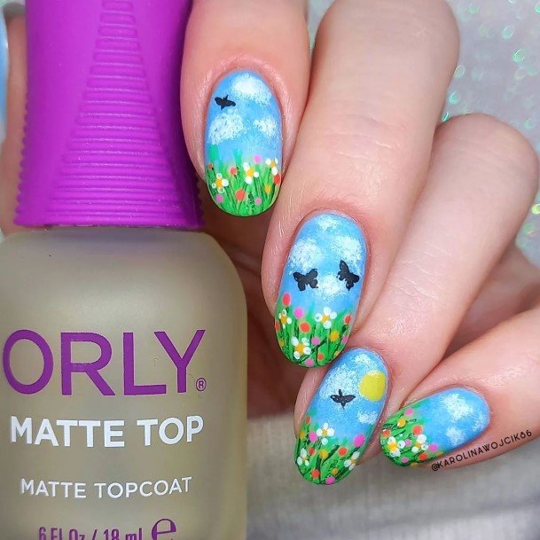 Cute Landscape Nail Designs For Women