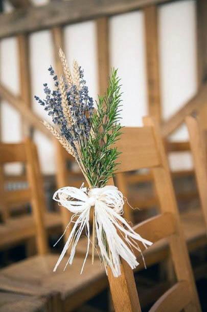 Cute Lavander White Ribbon Chair Pew Decoration Inspiration For Wedding Ideas