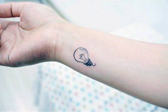 Cute Light Bulb Tattoo Womens Wrist