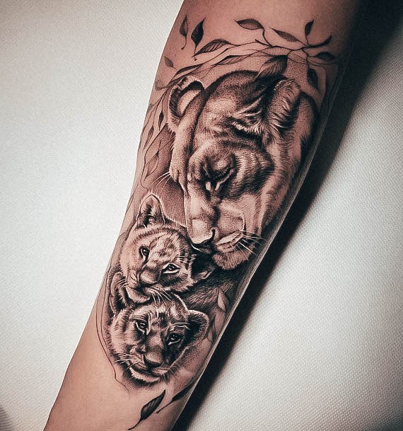 Cute Lioness Tattoo Designs For Women