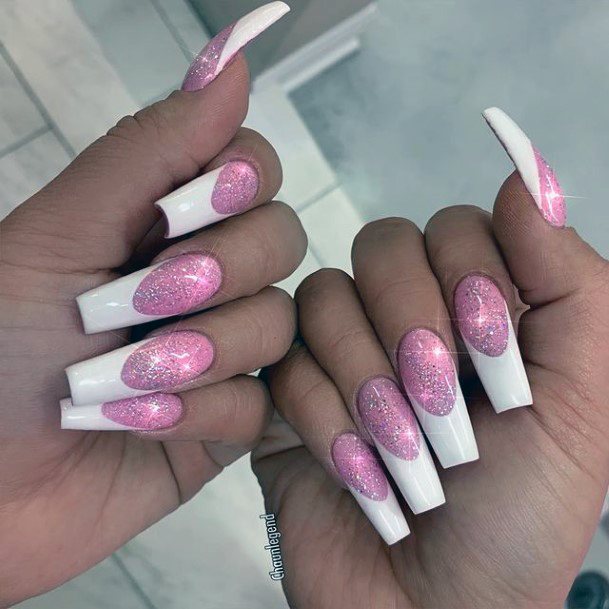Cute Long Pink Nail Designs For Women