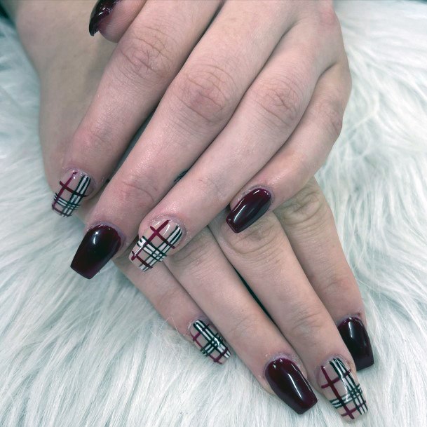 Cute Maroon And Black Nail Designs For Women